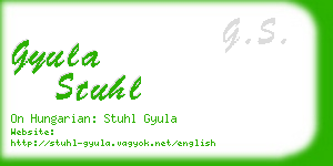 gyula stuhl business card